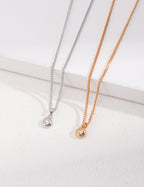 Bezel Crystal Pendant Necklace