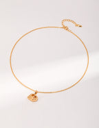 Sculpted Gold Pendant Necklace