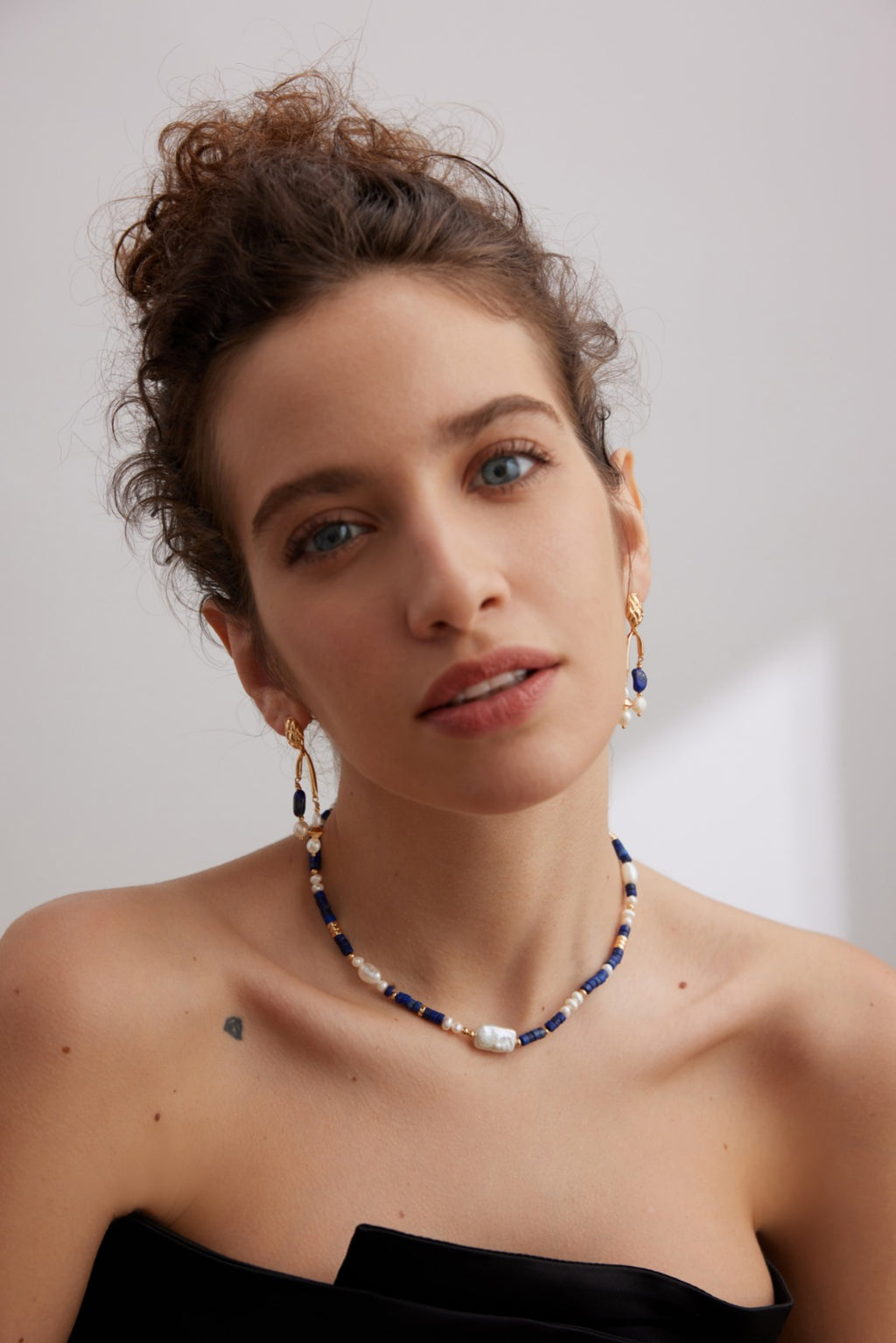 Azure Pearl Beaded Necklace