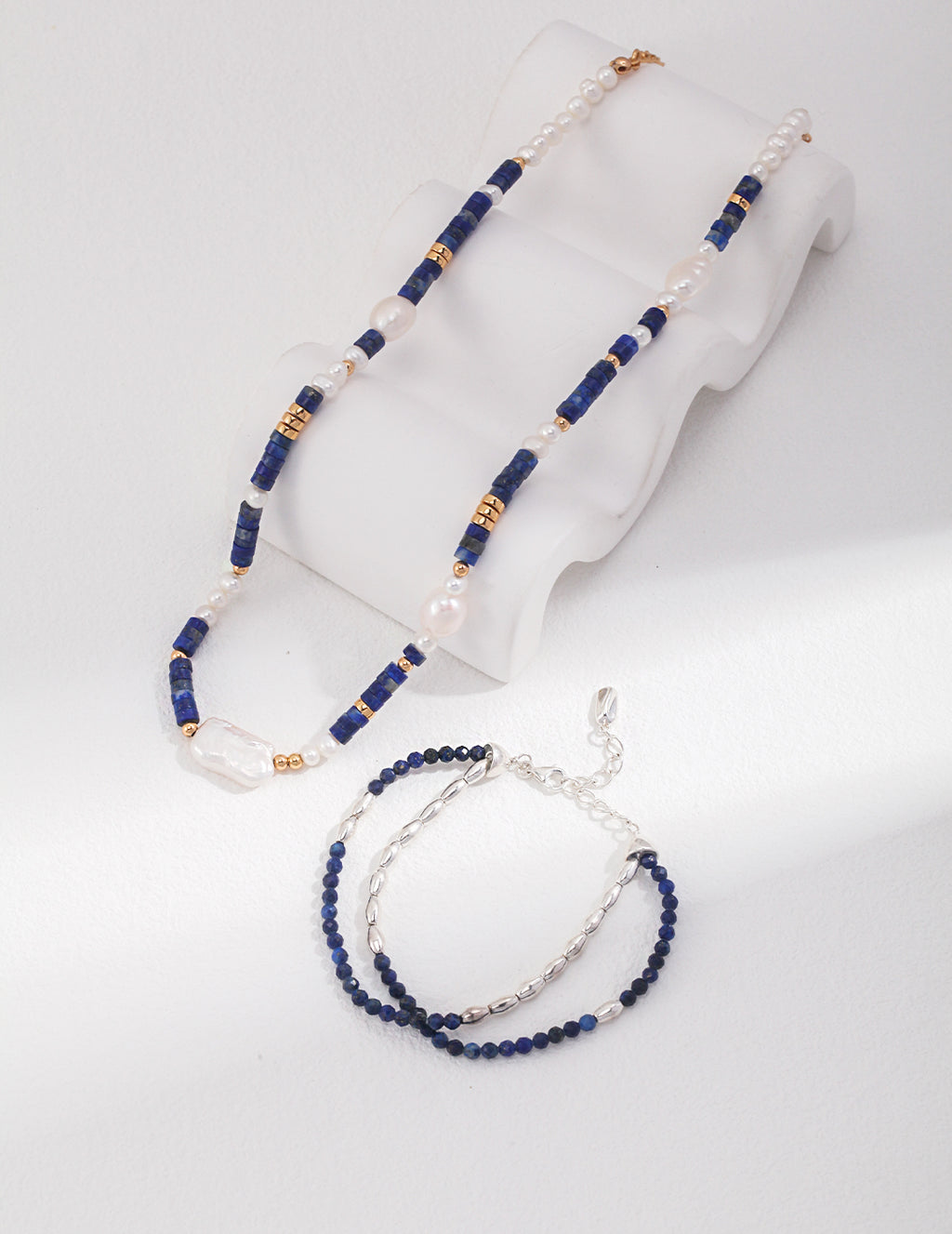 Azure Pearl Beaded Necklace
