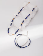 Azure Pearl Beaded Necklace