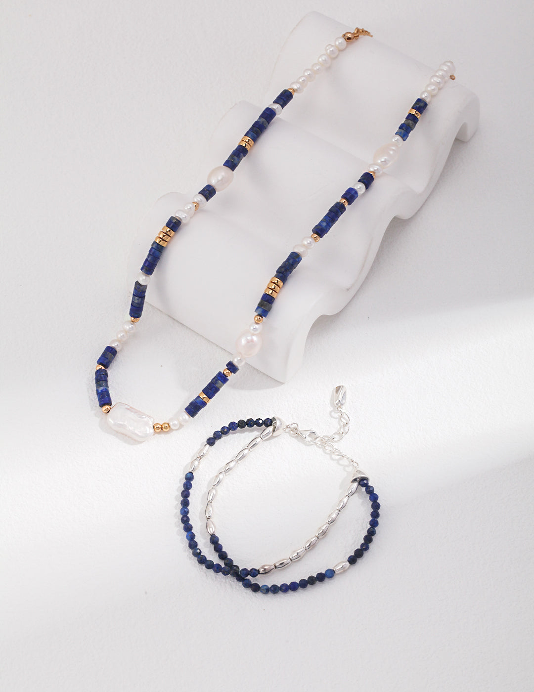 Azure Pearl Beaded Necklace