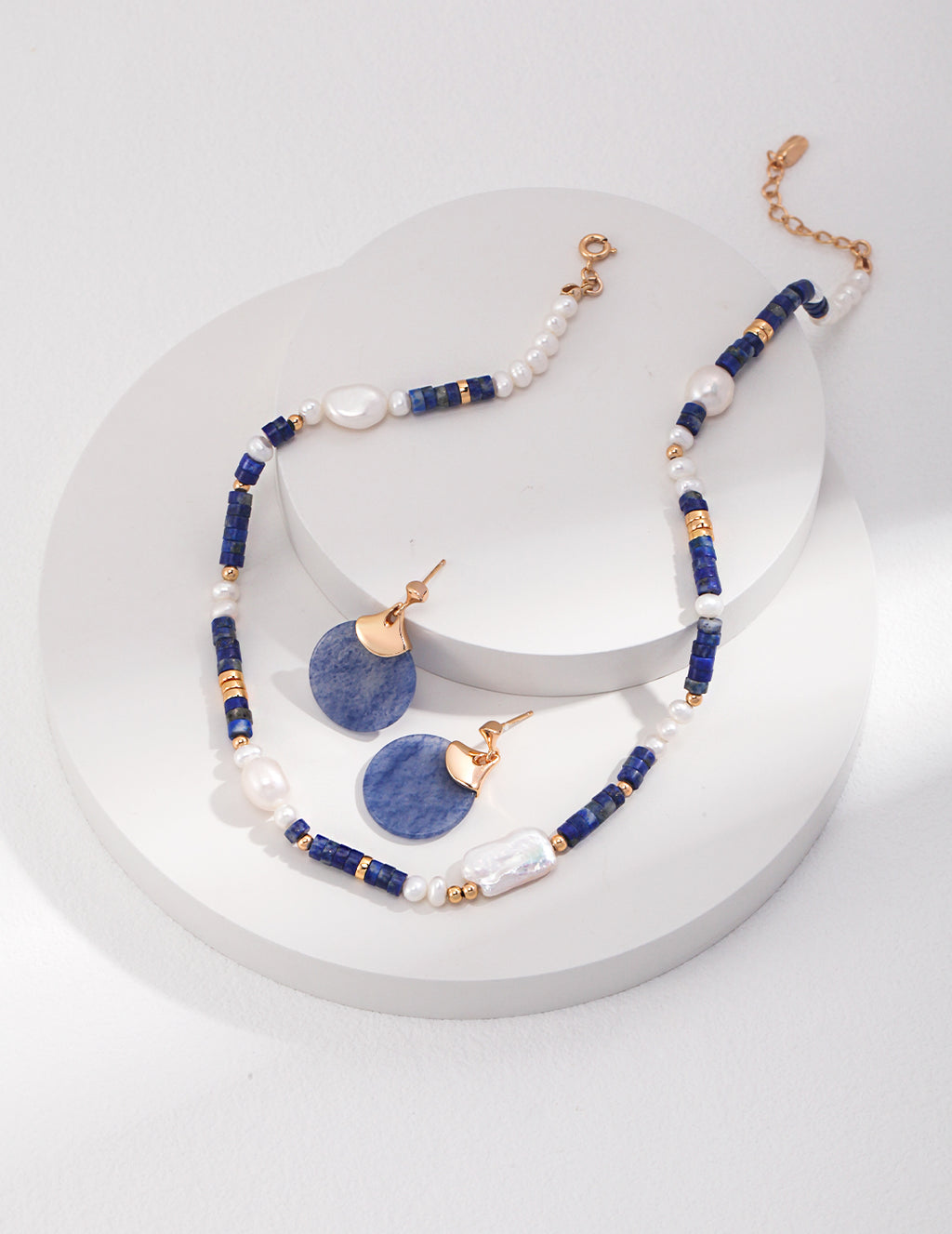 Azure Pearl Beaded Necklace
