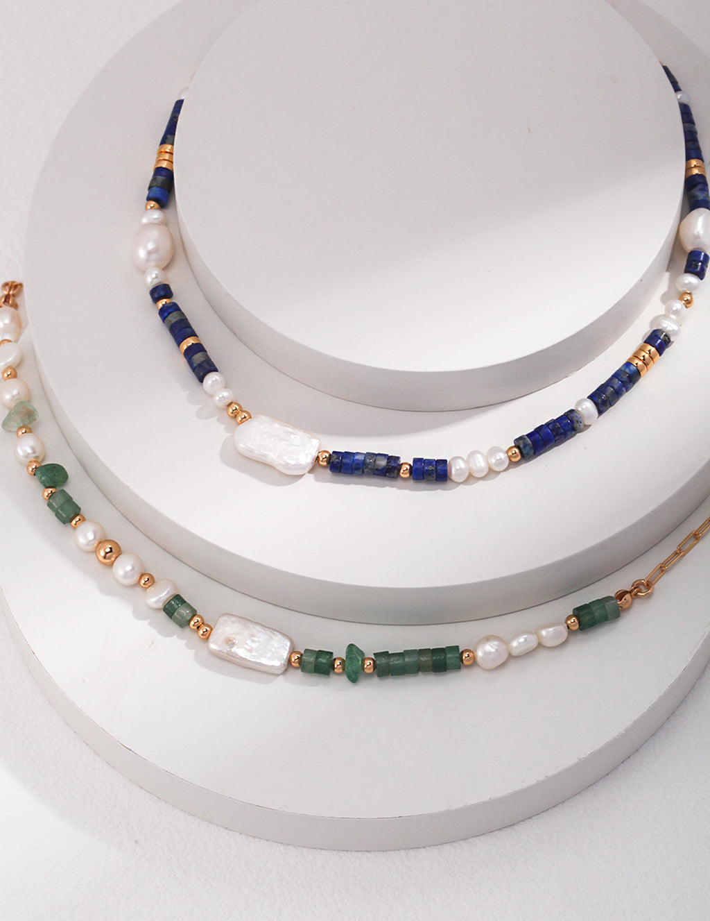 Azure Pearl Beaded Necklace