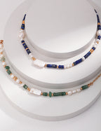 Azure Pearl Beaded Necklace