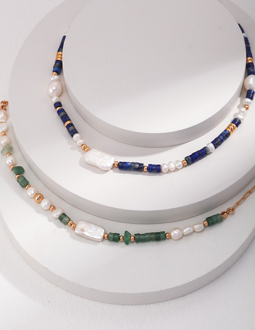 Azure Pearl Beaded Necklace