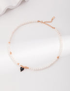 Noir Heart Pearl Necklace