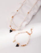 Noir Heart Pearl Necklace