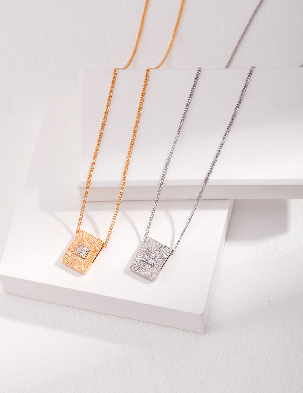 Solara Square Crystal Necklace