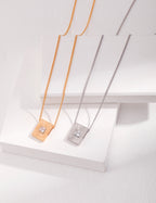 Solara Square Crystal Necklace