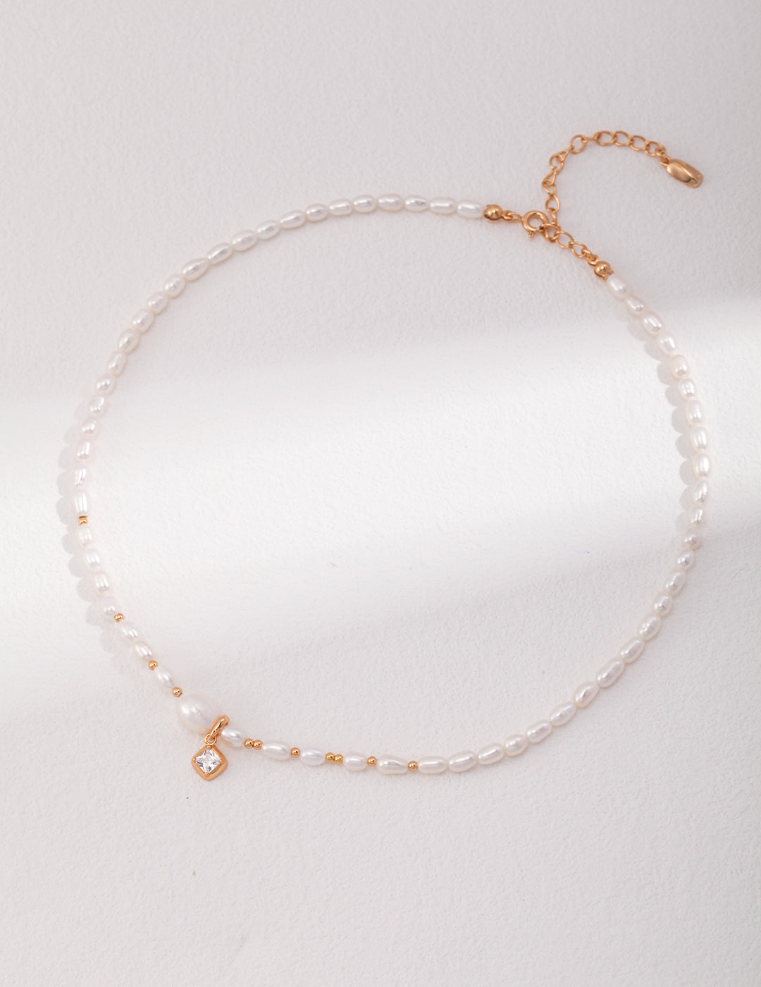 Pearl Crystal Charm Necklace Secondary image