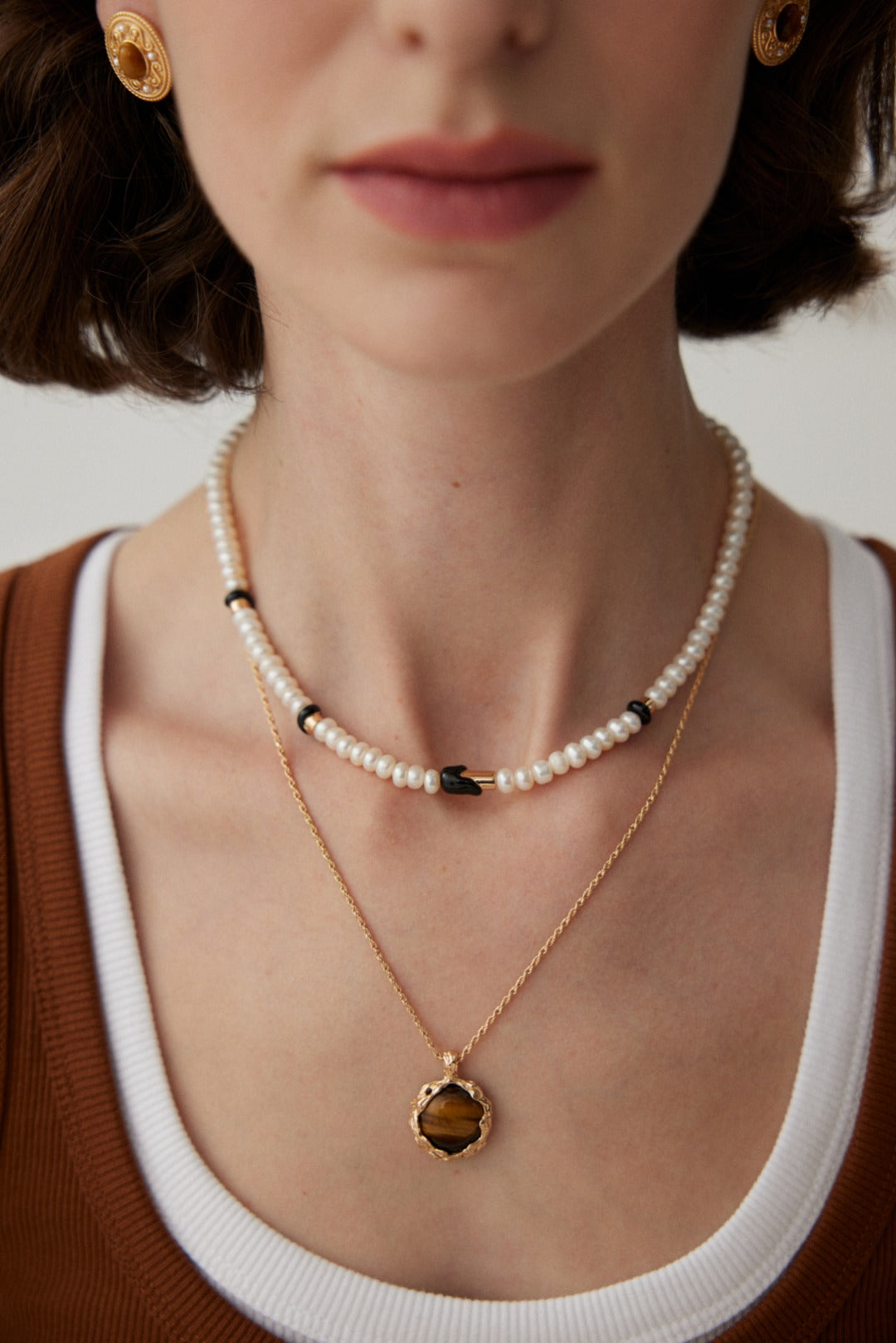 Noir Pearl Beaded Necklace