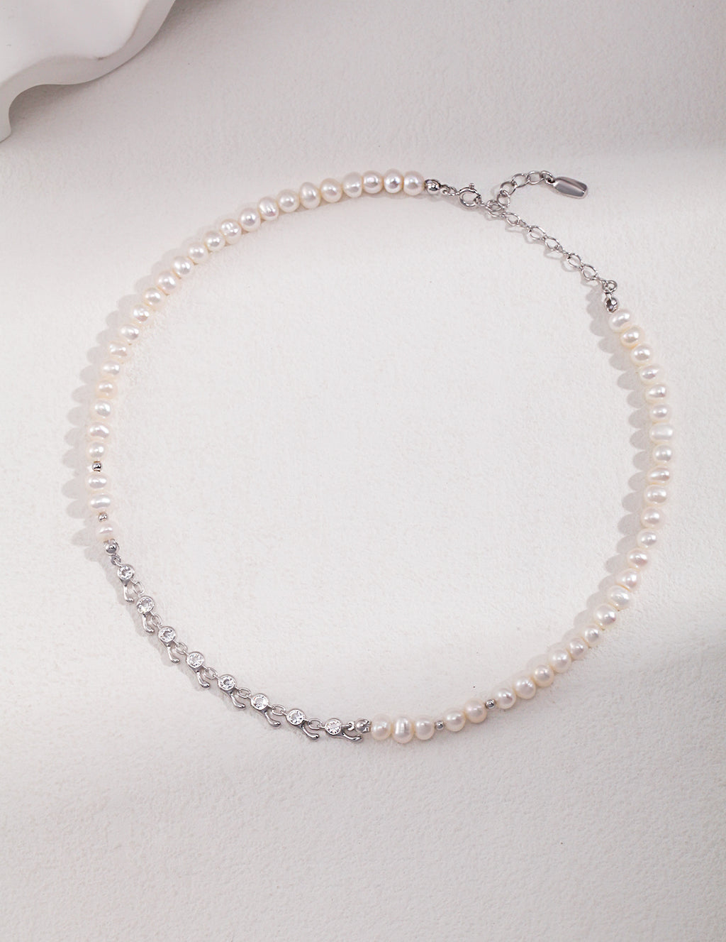 Pearl Pavé Collar Necklace