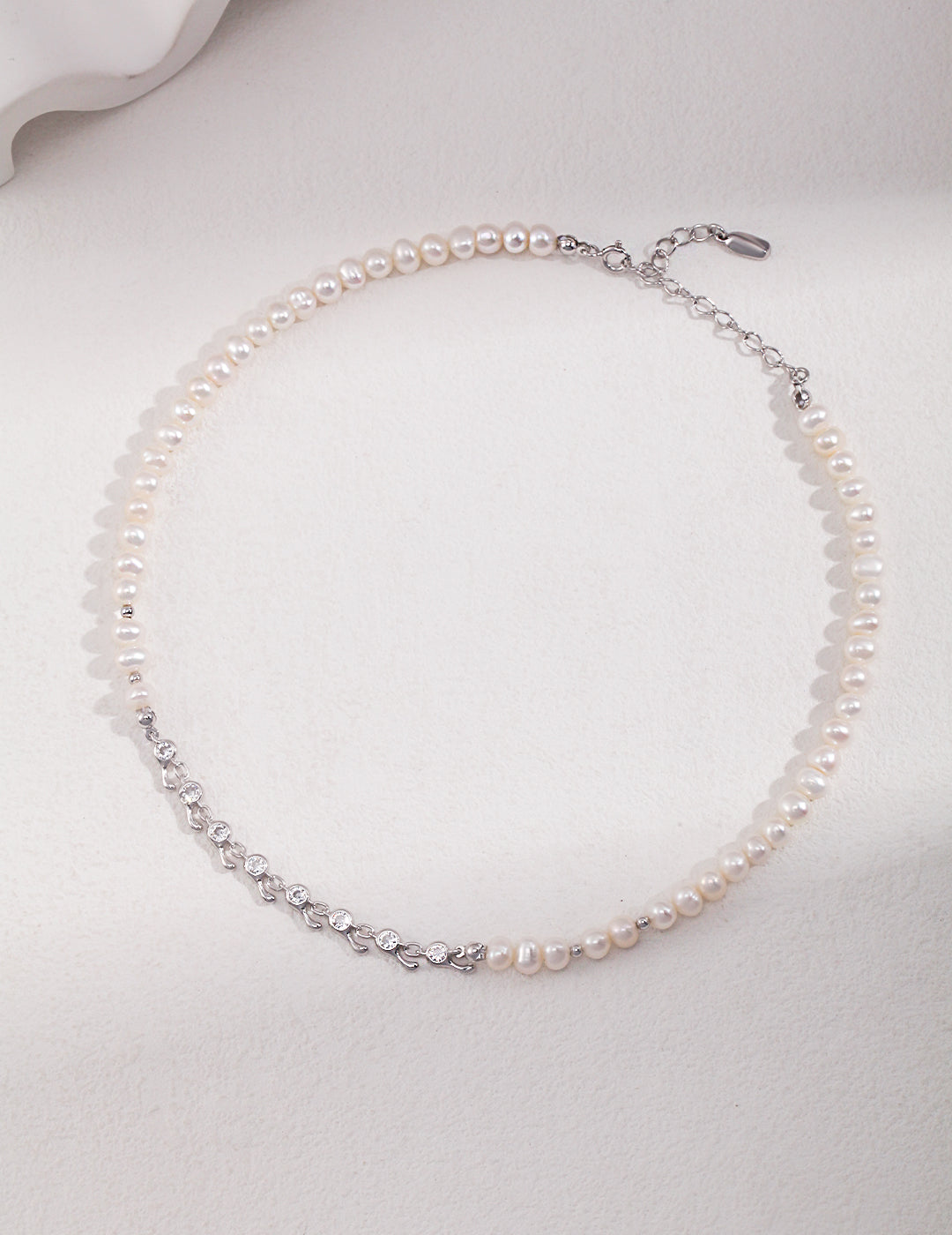 Pearl Pavé Collar Necklace