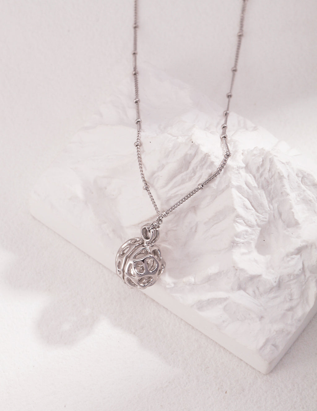Sculpted Sphere Pendant Necklace
