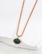 Verde Oval Pendant Necklace
