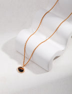 Verde Oval Pendant Necklace