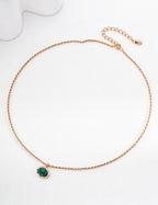 Verde Oval Pendant Necklace