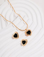 Noir Halo Heart Necklace
