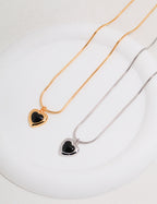 Noir Halo Heart Necklace