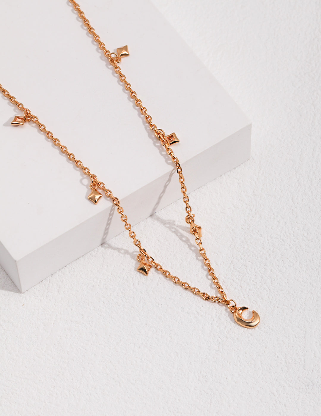 Celeste Moon Charm Necklace GOLD