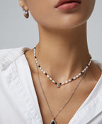 Noir Marina Pearl Necklace SILVER