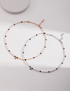 Noir Marina Pearl Necklace GOLD AND SILVER