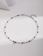 Noir Marina Pearl Necklace SILVER