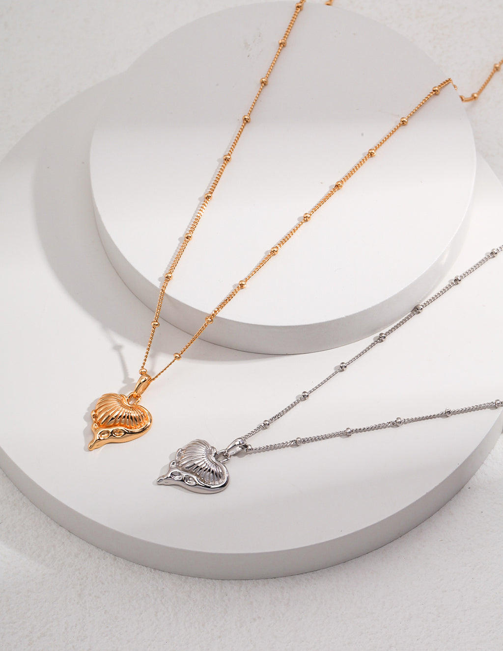 Marina Heart Charm Necklace GOLD AND SILVER