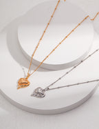 Marina Heart Charm Necklace GOLD AND SILVER