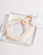 Nacre Double Pearl Necklace GOLD
