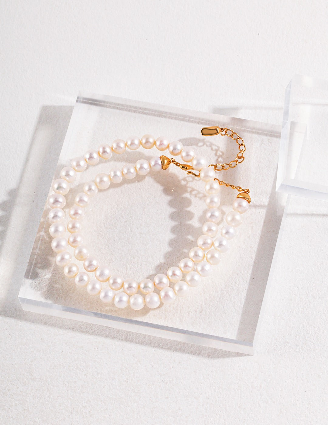 Nacre Double Pearl Necklace GOLD