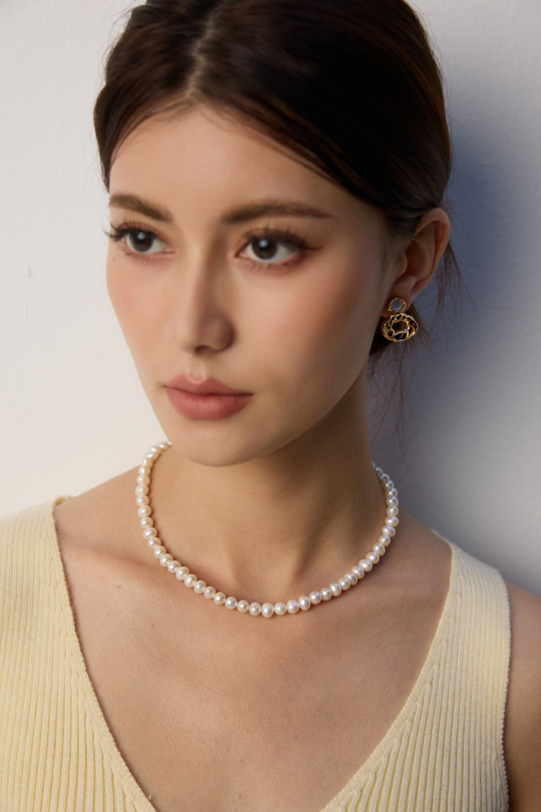 Nacre Double Pearl Necklace SET1