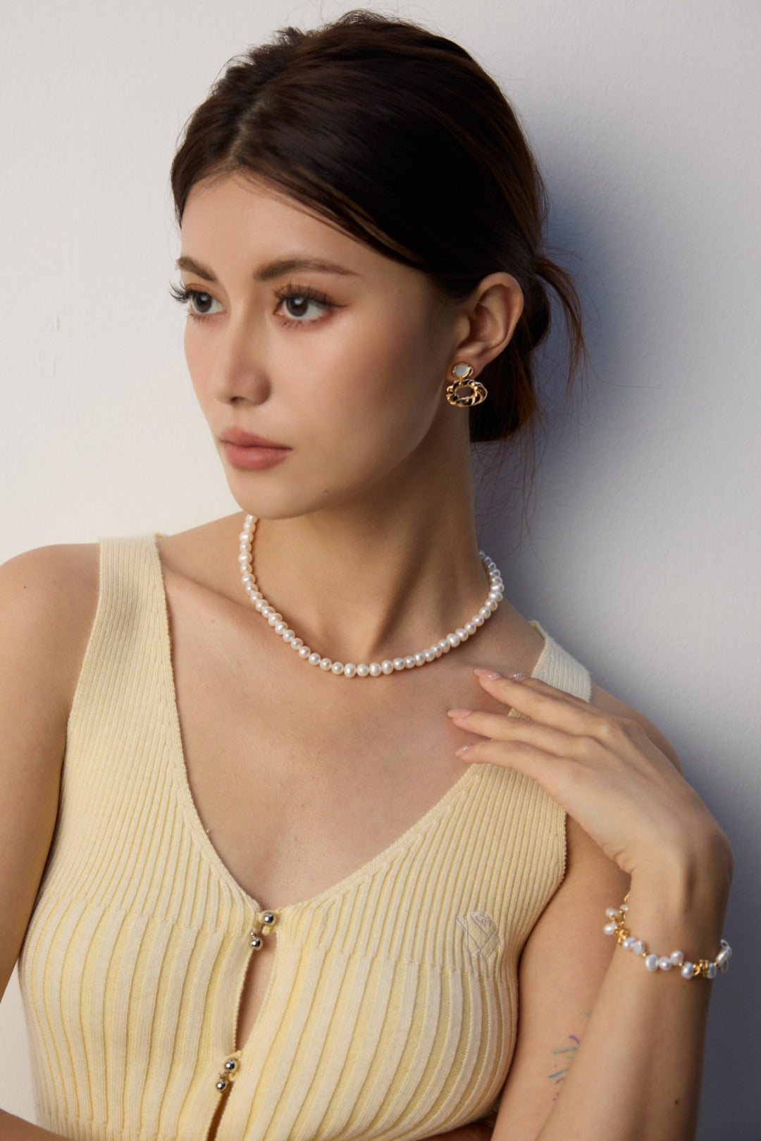 Nacre Double Pearl Necklace SET 2