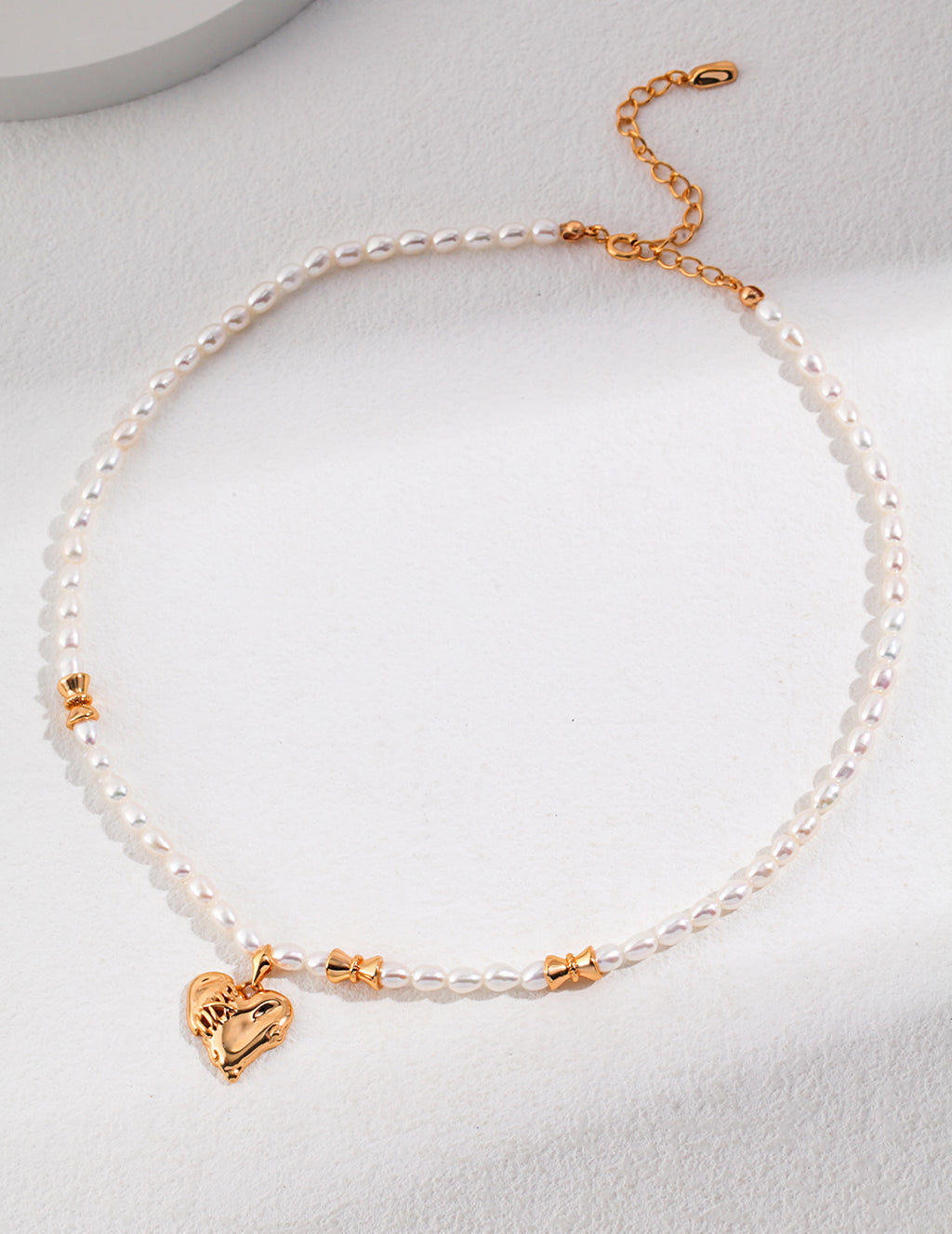 Coeur Pearl Charm Necklace GOLD