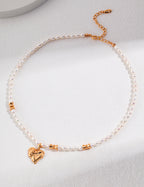 Coeur Pearl Charm Necklace GOLD