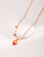 Amour Pearl Heart Necklace 1